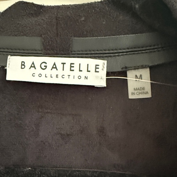 Bagatelle Women's Black Draped Faux Leather Jacket Sz Med - Picture 5 of 7